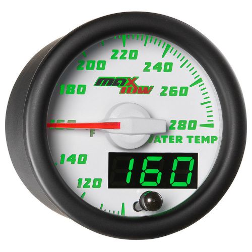 52mm white maxtow water coolant temperature temp °f gauge meter kit w sensor