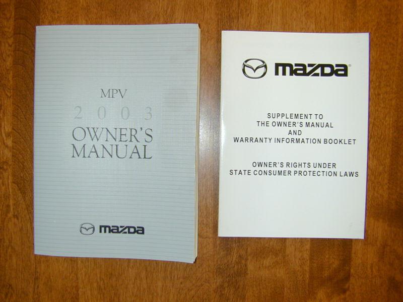 2003 mazda mvp owners manual kit