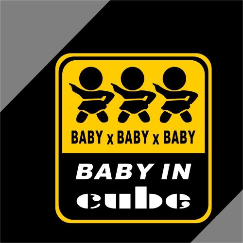 Car trunk motorcyle decal reflective decal tailgate sticker baby in cube #cl13