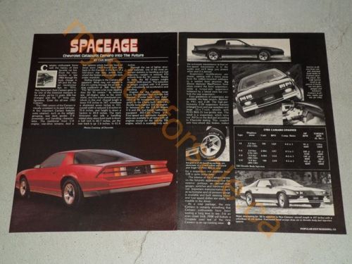 1982 chevrolet camaro #2 article / ad