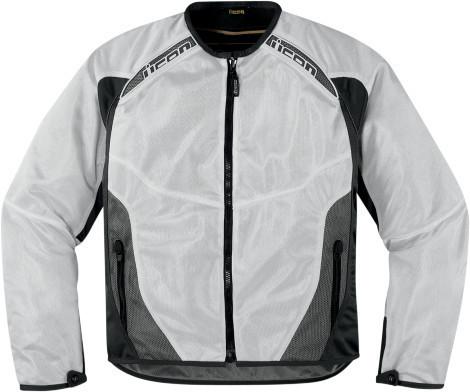 Icon anthem mesh textile mens motorcycle jacket white l lg large