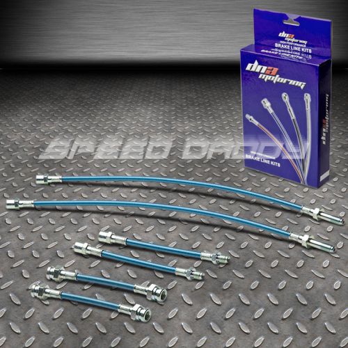 Front+rear stainless steel hose disc brake line 93-98 vw golf/jetta mk3 1h blue