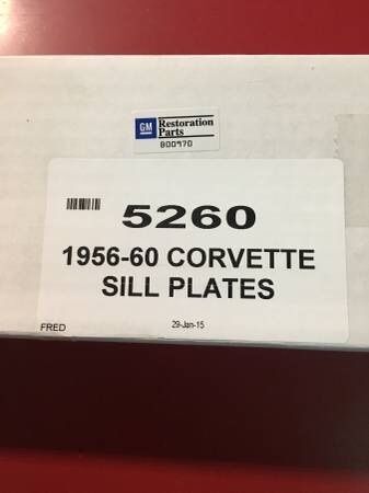 1956-1960 corvette sill plates new in box