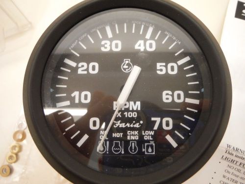 Faria tc9951d boat tachometer gauge w/ systems check 890-t18-b