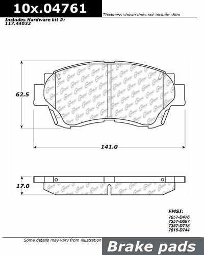 Centric 105.04761 brake pad or shoe, front