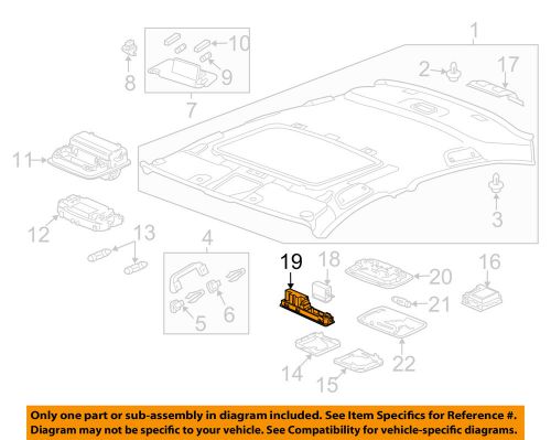 Honda oem 13-15 accord interior-roof-module 36650t2aa11za