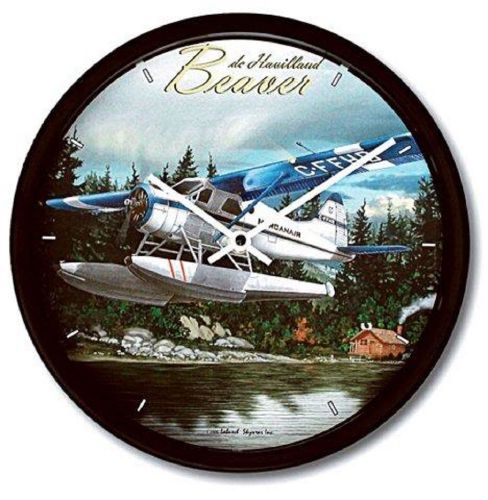 New de havilland beaver wall clock bush pilot propeller plane water skis floats