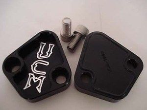 Bbc/bbf/chrysler billet fuel pump block-off plate black (o-ring!!)