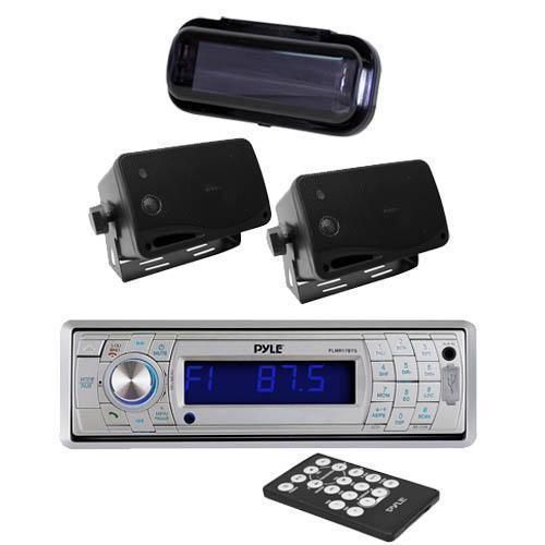 Marine plcd17bts indash mp3 media player &amp; wireless bluetooth + cover 2 speakers