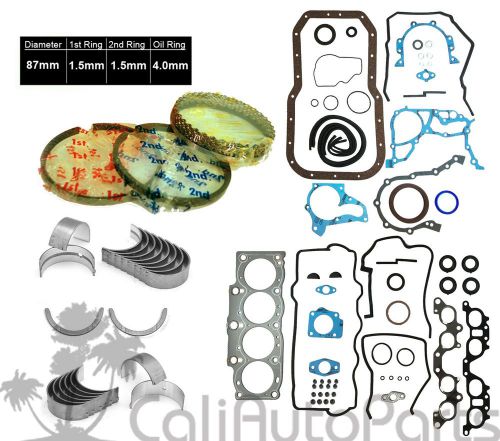 Fits: 92-99 toyota celica 97 camry 2.2l 5sfe full set + rings, main rod bearings