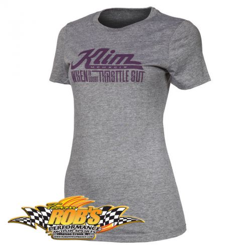 New klim ladies throttle out t tshirt gray xl 6014-003-150-600