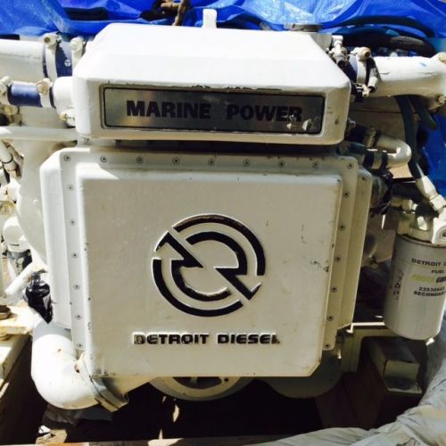 892 detroit marine engine, 750 horsepower with twin disc 5111 reverse gears 2:1