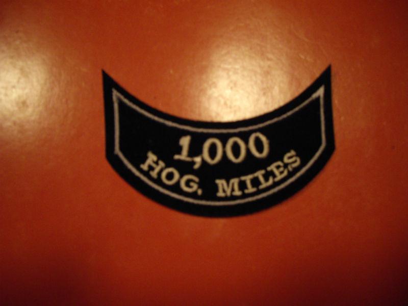 Hog jacket patch    (1000 hog miles)    brand new