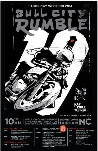 Vintage motorcycle poster triumph norton bsa vincent 59 ton up cafe racer manx 1