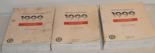 Authentic 1999 chevy corvette oem service shop manual 3-volume set repair books