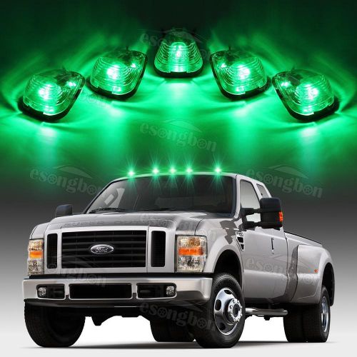 5xclear cab marker light lens 264143cl+158 5050 green led+base for 99-16 ford