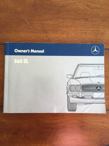 Mercedes-benz 1989 560sl factory owners manual