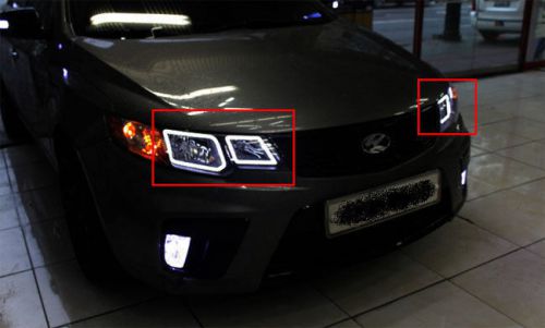 [kspeed] led circle eye modules diy kit for kia 2008-11 cerato forte sedan