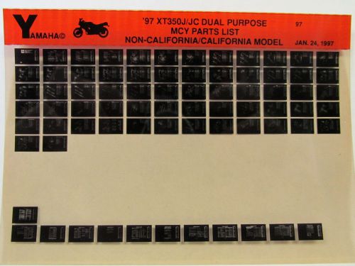 Yamaha xt350 dual purpose 1997 xt350j xt350jc parts list manual microfiche n62b