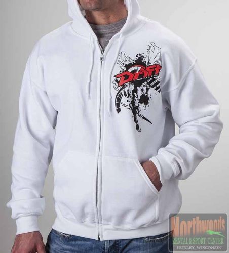 Drift racing men&#039;s graffiti full zip hoodie / sweatshirt - white 5255-61*