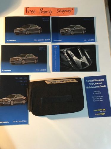 2011 honda accord sedan owner&#039;s manuals w/case. #0100 free priority shipping!