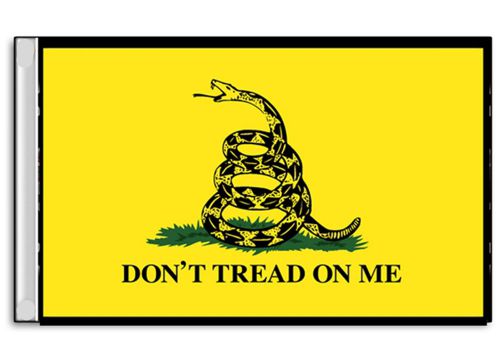 Small biker flag double sided  motorcycle  snake don&#039;t tread on me  6&#034; x 9&#034;