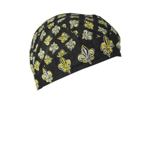 Zan flydanna bandanna 100% cotton motorcycle riding black yellow fleur de lis