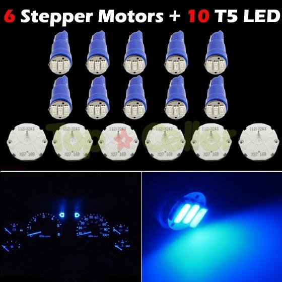 6x gm gmc stepper motor x27.168 speedometer gauges cluster w/10 blue 3 smd led