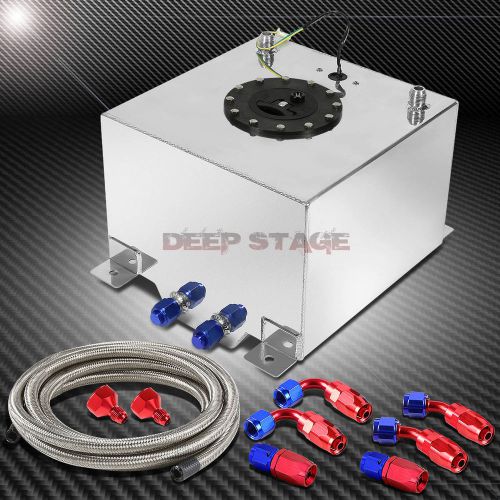 5 gallon/18.8l polished aluminum fuel cell tank+level sender+steel oil feed kit