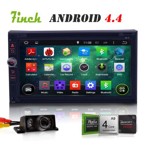7&#034; quad core android 4.4 car stereo video player sat gps navi radio 2 din 1080p