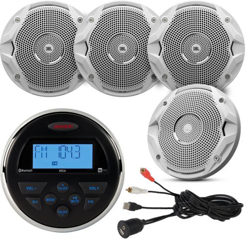 Jensen ms3artl marine guage stereo, 4 x jbl 6.5&#034; marine speaker, usb/aux cable