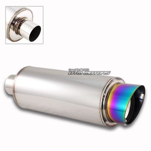 4&#034; slant cut burnt tip n1 style tip stainless steel weld-on muffler 2.5&#034; inlet