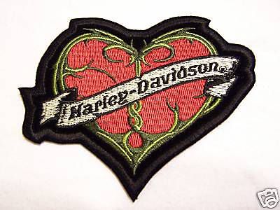 #1107 l  harley motorcycle vest patch love scroll lady rider / biker em462324