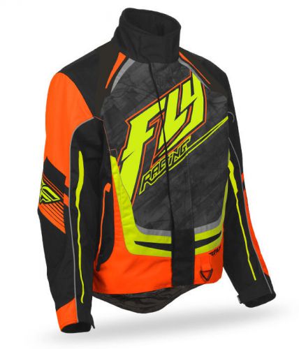 Fly racing snx high performance 2016 mens snowmobile jacket black/orange