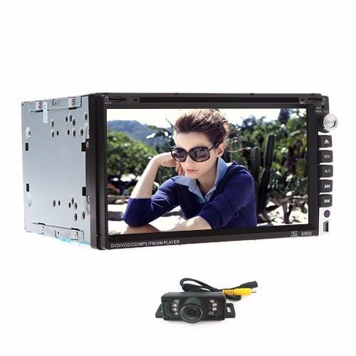 6.95&#039;&#039; 2din in-dash car dvd cd player bluetooth fm radio ipod rds +rear view cam