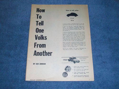 1964 vintage info tech article on telling &#039;49-&#039;64 vw bugs year to year