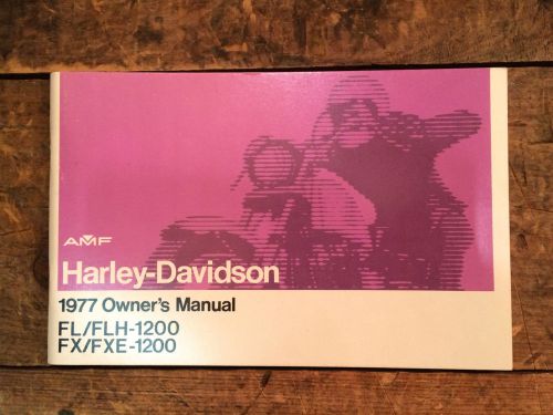 1977 harley fl flh fx fxe 1200 owner&#039;s manual nos vintage literature amf