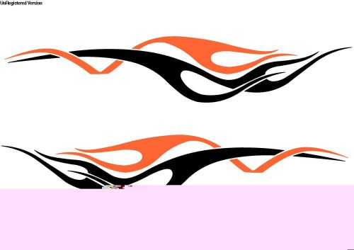 Custom watercraft ski fishing boat decals open cruiser trailer orange/black jet