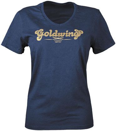 Parker synergies gold wing sparkle womens short sleeve t-shirt navy/blue lg