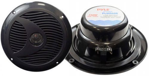 Pair new pyle plmr60b 6 1/2&#034; dual cone waterproof stereo speaker system kit