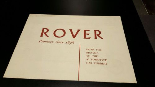 Vintage  rover brochure history of the company