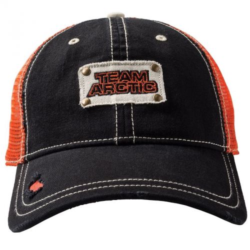 Arctic cat team arctic orange distressed mesh back cap - black orange - 5273-070