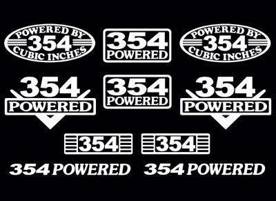 10 decal set 354 ci v8 powered engine stickers emblems vinyl decals