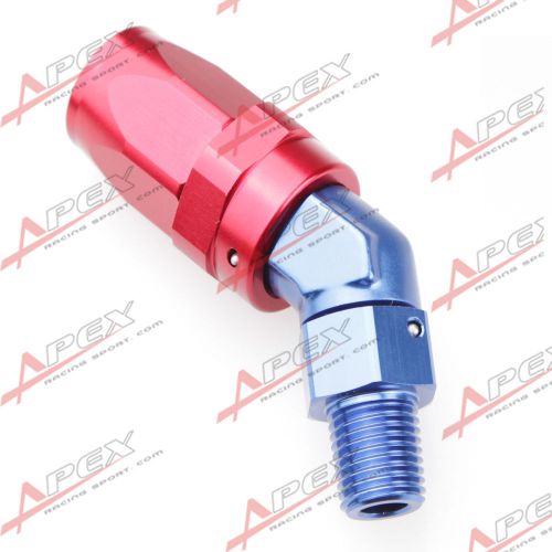 -8 an8 an -8 to 1/2&#034; npt 45 degree swivel hose end fitting adaptor