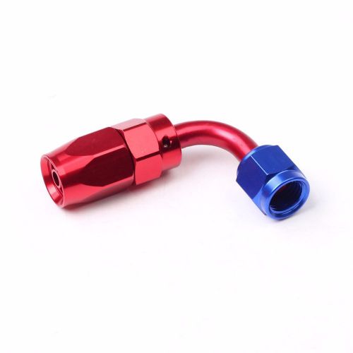 -4 an 90 degree swivel hose end fitting braided &amp; nylon hose red blue