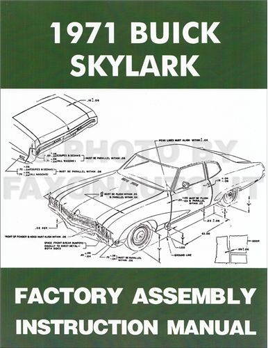 1971 buick skylark and gs factory assembly manual 71 gs gran sport stage 1 455