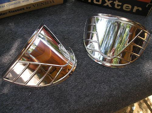 New pair of stainless steel vintage style head light visors !