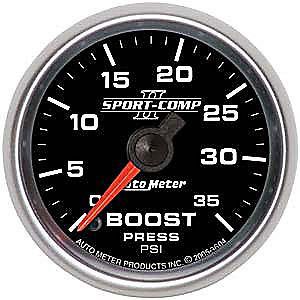 Autometer 3604 sport comp ii mech boost gauge 0-35 psi