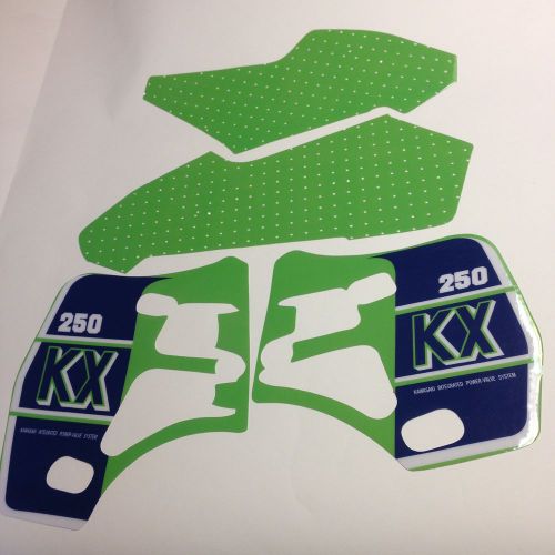 Kawasaki, 1989, kx250 rad and tank decal kit- kaw-de-8900-kx250kit