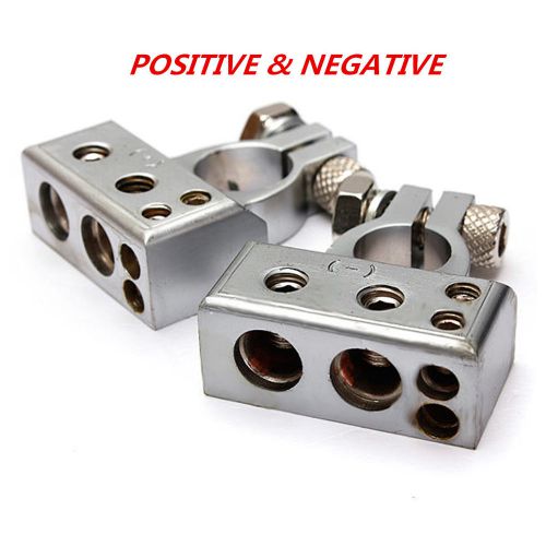 2pc 12v (- and +) battery terminals clamps connectors with cover car van caravan